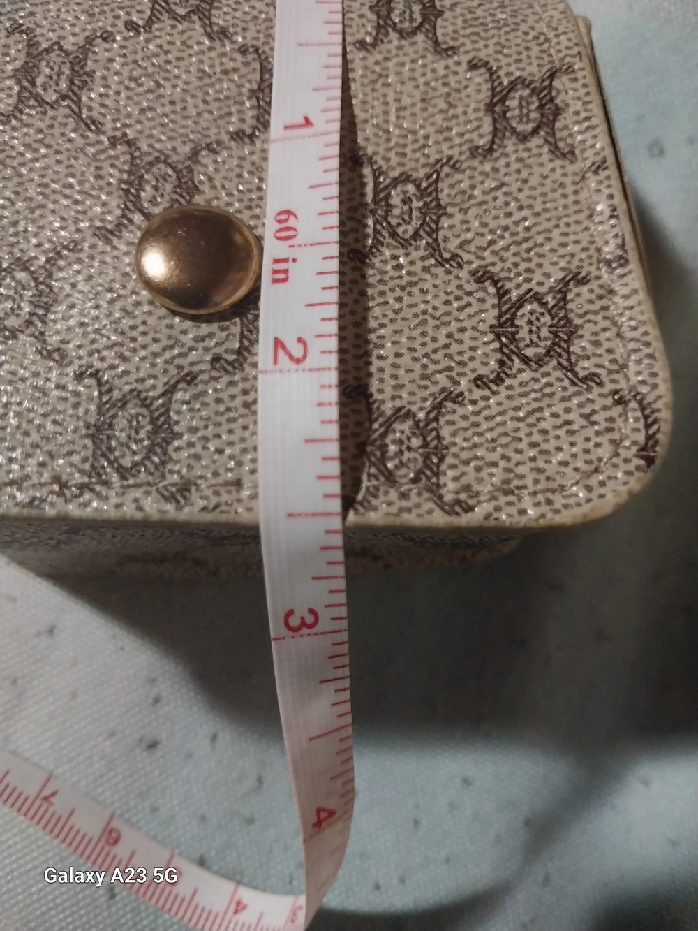 Unbranded Faux Pearl Wristlet Mini Bag/Lipstick Holder/Wallet- Beige Monogram